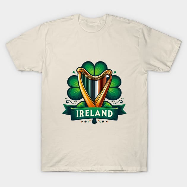 Irish Harp T-Shirt by BukovskyART